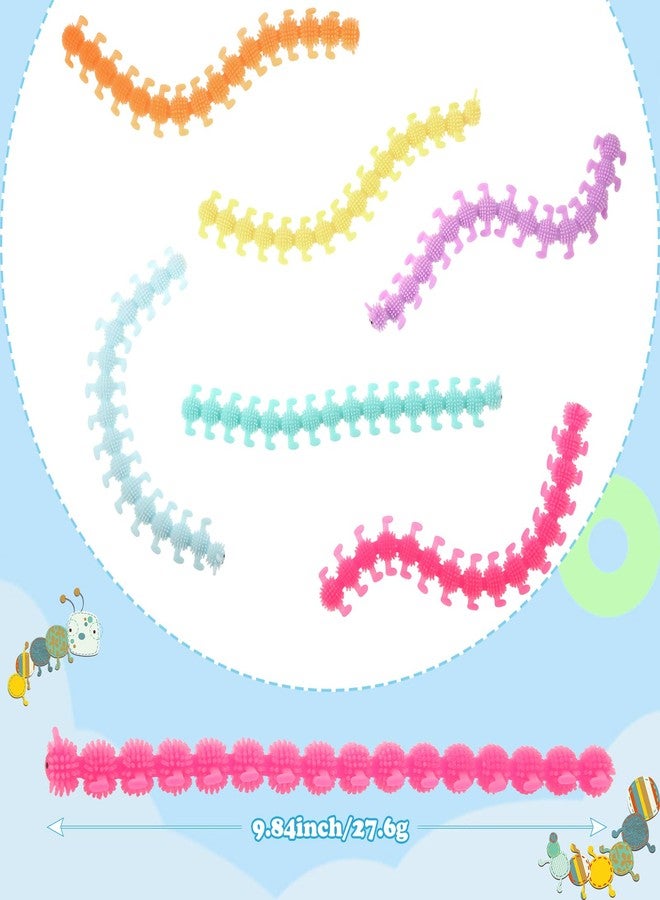 Silipull 24 Pcs Caterpillar Stretchy Strings Toy Colorful Fidget Worm Fidget Sensory Add, ADHD or Autism, Relaxing Toys(9.8 Inches,Colorful Worm) - Image 2